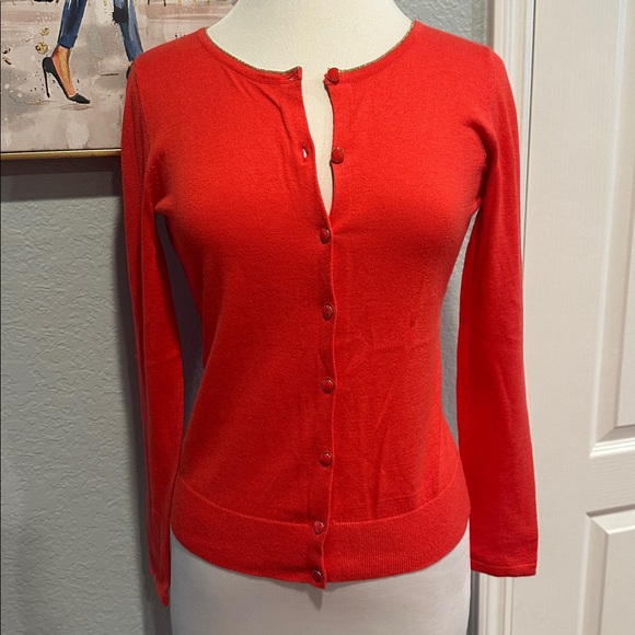 Banana Republic Sweaters - Banana Republic Sz XS Vibrant Coral Cardigan • NWT!